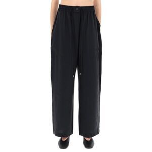 STUDIO NICHOLSON Women's Relaxed Fit Wide Leg Drawstring Pants Women BLUE